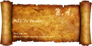 Méh Andor névjegykártya